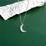 925 Sterling Silver Moon Pendant Necklaces Fine Jewelry For Women
