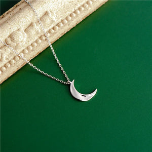 925 Sterling Silver Moon Pendant Necklaces Fine Jewelry For Women