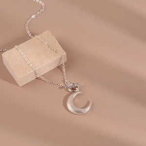 925 Silver Moon Chain Choker Necklace Retro Fine Jewelry