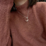 925 Silver Moon Chain Choker Necklace Retro Fine Jewelry