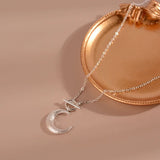 925 Silver Moon Chain Choker Necklace Retro Fine Jewelry