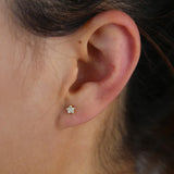 925 Silver Moon Star Zircon Earring Set of 3 Mini Stud CZ Women Jewelry