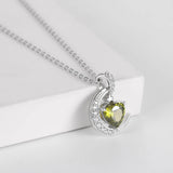 925 Silver Moon Star Crystal Heart Zircon Pendant Necklace Women Choker