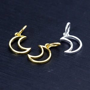 925 Silver Moon&Star Hollow Out Charm Pendant DIY Jewelry Making