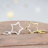 925 Silver Moon&Star Hollow Out Charm Pendant DIY Jewelry Making