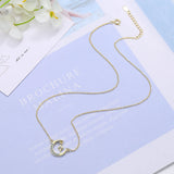 925 Silver Moon Stars Charm Pendant Necklace for Women