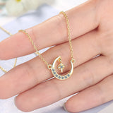 925 Silver Moon Stars Charm Pendant Necklace for Women