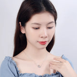 925 Silver Moon Stars Charm Pendant Necklace for Women