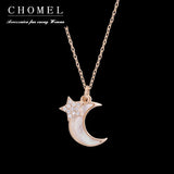 925 Silver Moon Shell Star Choker Necklace Female Women