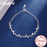 925 Silver Moonlight Forest Bracelet Leaves Branches for Women Girls Wedding