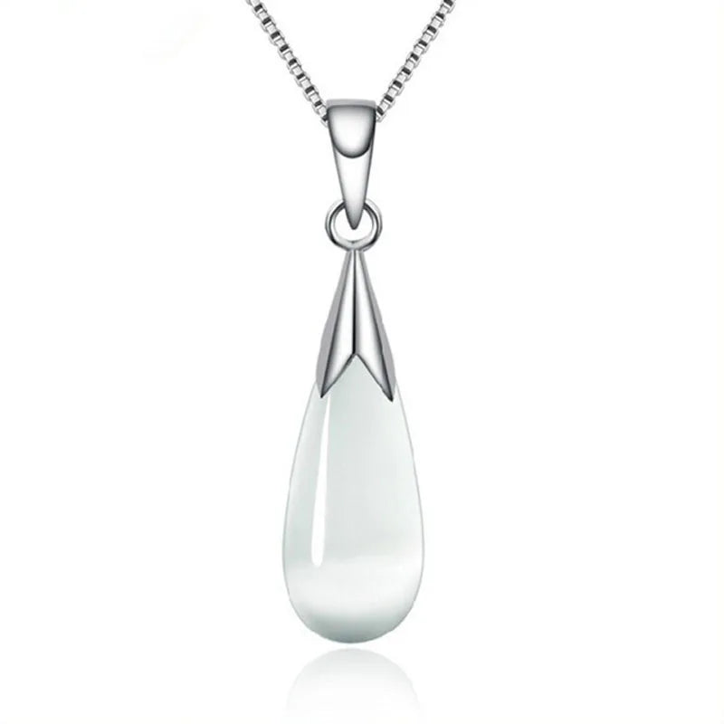 925 Silver Moonlight Opal Water Pendant Necklace Choker