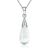 925 Silver Moonlight Opal Water Pendant Necklace Choker