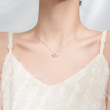 925 Silver Moonstone Chain Choker Necklace Women Star Jewelry Gift