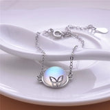 925 Silver Moonstone Butterfly Bracelet Wedding Gift Jewelry