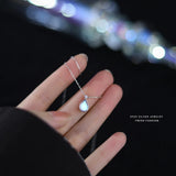 925 Silver Moonstone Water Drop Pendant Necklace for Women
