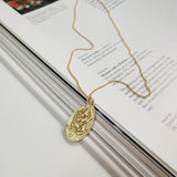 925 Silver Mother Child Pendant Necklace Oval Round Tag Women Necklaces