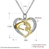 925 Silver Mom Child Big Hand Hold Little Hand Heart Necklace