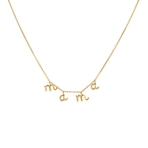 925 Silver Mama Letter Pendant Necklace For Women Mom Nameplate Chain Jewelry