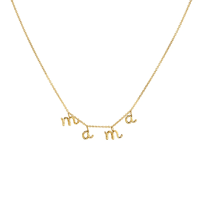 925 Silver Mama Letter Pendant Necklace For Women Mom Nameplate Chain Jewelry