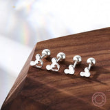 925 Sterling Silver Mouse Head Stud Earrings for Women Christmas Jewelry