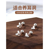 925 Sterling Silver Mouse Head Stud Earrings for Women Christmas Jewelry