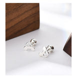 925 Sterling Silver Mouse Head Stud Earrings for Women Christmas Jewelry