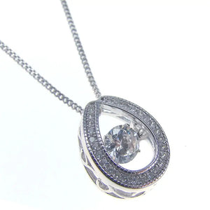 925 Silver Horseshoe Pendant with Moving Stone
