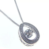 925 Silver Horseshoe Pendant with Moving Stone