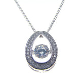 925 Silver Horseshoe Pendant with Moving Stone