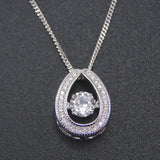 925 Silver Horseshoe Pendant with Moving Stone
