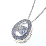 925 Silver Horseshoe Pendant with Moving Stone