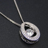 925 Silver Horseshoe Pendant with Moving Stone