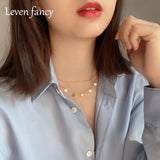 925 Silver Circles Necklace with Disc Pendant Double Layer