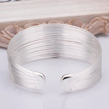 925 Silver Multi-Line Bracelet Bangle Gift