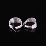 925 Silver Multi-Line Hoop Earrings Wedding Jewelry