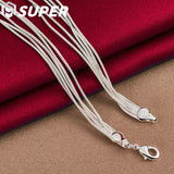 925 Silver Snake Chain Beads Necklace Wedding Party Charm Jewelry