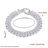 925 Silver Multi-circle Chain Bracelet Wedding Birthday Gift