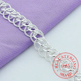 925 Silver Multi-circle Chain Bracelet Charm Wedding Jewelry