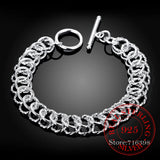 925 Silver Multi-circle Chain Bracelet Charm Wedding Jewelry