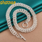 925 Silver Multi-circle OT Buckle 18" Chain Necklace
