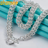 925 Silver Multi-circle OT Buckle 18" Chain Necklace