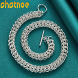 925 Silver Multi-circle OT Buckle 18" Chain Necklace