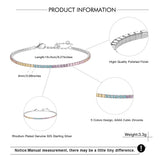 925 Silver Multi-color CZ Tennis Bracelet for Women Link Tennis Bracelet