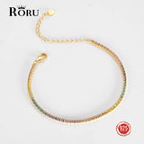 925 Silver Multi-color CZ Tennis Bracelet for Women Link Tennis Bracelet