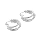 925 Silver Multi-layer Hoop Earrings Modern Gift For Women