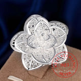 925 Silver Multi-layer Rose Flower Thumb Rings for Women