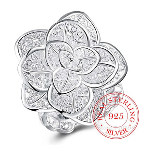925 Silver Multi-layer Rose Flower Thumb Rings for Women