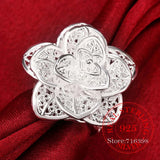 925 Silver Multi-layer Rose Flower Thumb Rings for Women