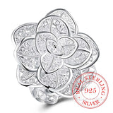 925 Silver Multi-layer Rose Flower Thumb Rings for Women