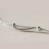 925 Silver 3ROWS & Lucky Ball Beads Snake Bone Chain Bracelet LS125